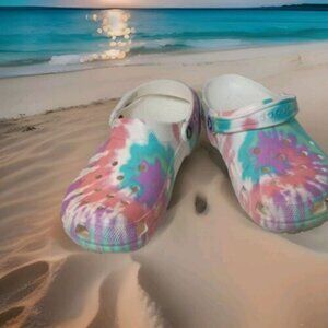 Crocs Tie Dye Classic pastel mens size 10 womans 12 unisex clog
